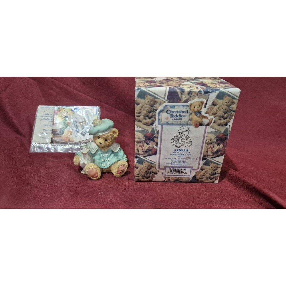 Cherished Teddies SIGNED We’ve Got A Lot To Be Thankful For #476714 Cole Box EUC